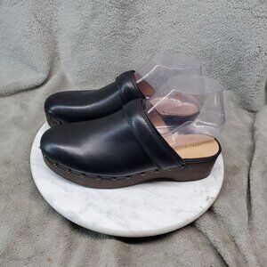 Madewell Shoes Womens Size 6.5 The Cecily Black Leather Clogs